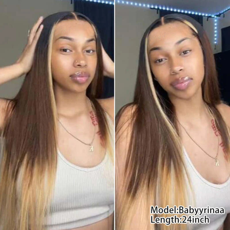 Wear & Go | Pre Bleached Beyonce Ombre Straight Glueless Lace Wig Human Hair Wig