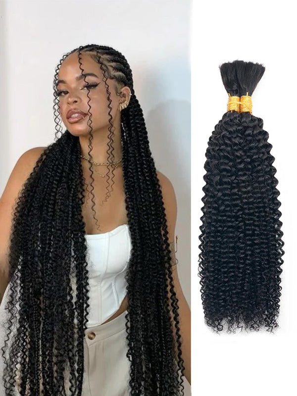 Flash Sale | Curly Wave Braid Hair Bulk 100% Human Hair Extensions Bulk for Braiding 100g