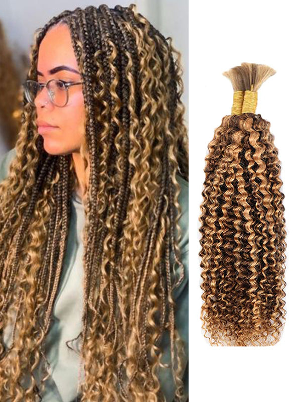 Flash Sale | Curly Wave Braid Hair Bulk 100% Human Hair Extensions Bulk for Braiding 100g