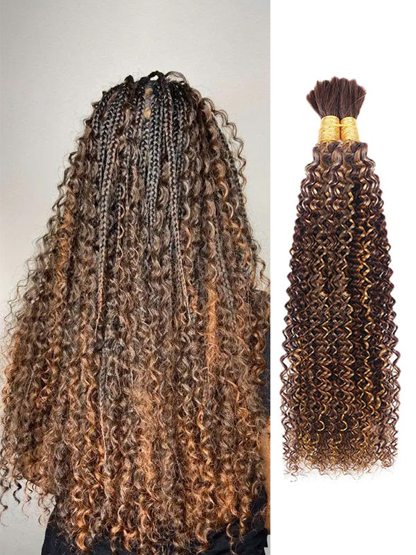 Flash Sale | Curly Wave Braid Hair Bulk 100% Human Hair Extensions Bulk for Braiding 100g