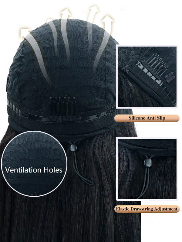 No Leave Out Glueless #FB30 Balayage Straight V Part Wig Beginner Friendly Upgrade U Part Wig