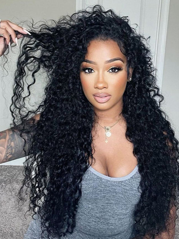 Glueless 3A/3B Spiral Curl Wigs Lace Closure Wigs Pre Bleached Human Hair Wig