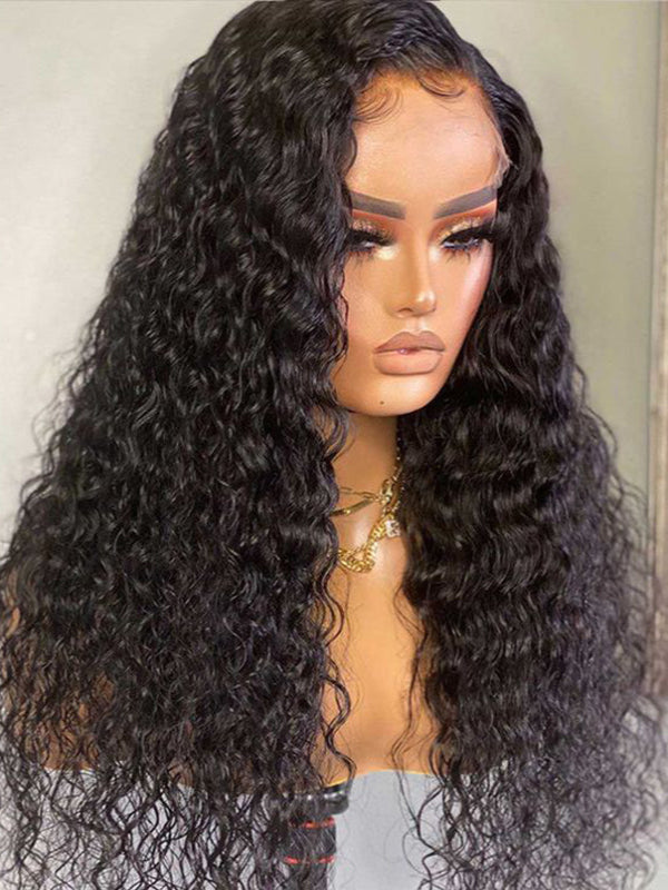 Glueless 3A/3B Spiral Curl Wigs Lace Closure Wigs Pre Bleached Human Hair Wig