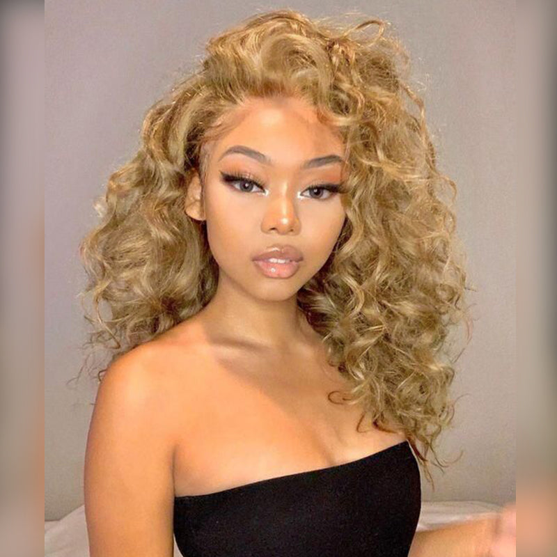 #27 Honey Blonde 16"-34" Loose Deep Wave 13x6 Full Lace Frontal Wig