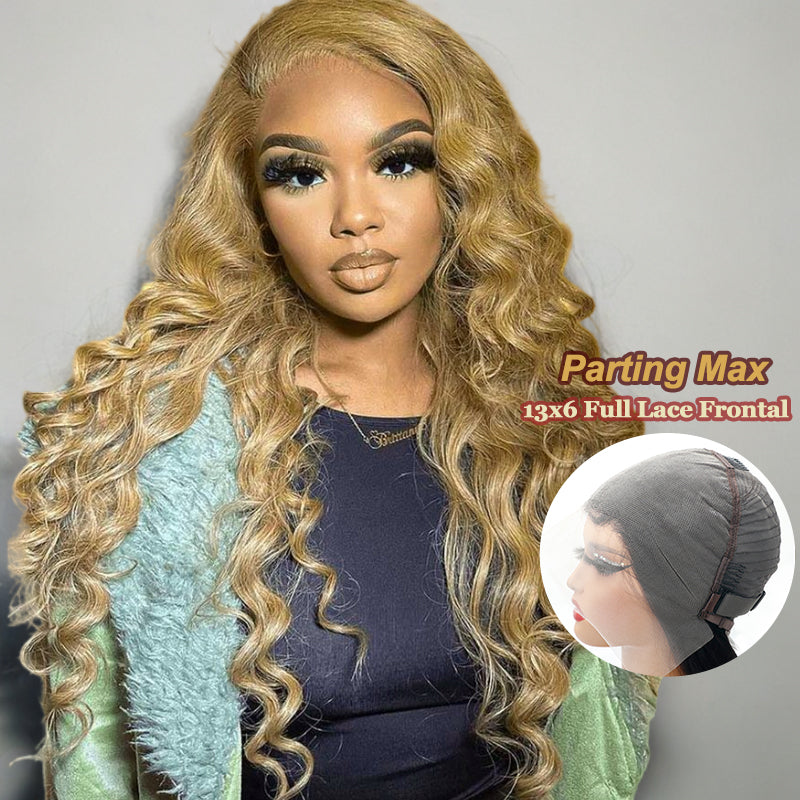 #27 Honey Blonde 16"-34" Loose Deep Wave 13x6 Full Lace Frontal Wig