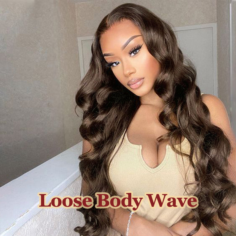 #2 Dark Brown Loose Body  13x6 FULL Fronal Lace Wig