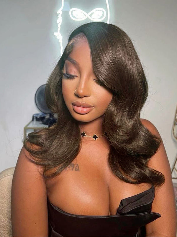 #2 Dark Brown Body Wave 13x6 FULL Fronal Lace Wig