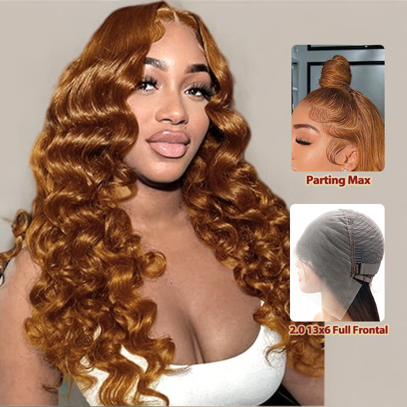 #30 Brown/ FB30 Balayage 16"-34" Loose Deep Wave 13x6 Full Lace Frontal Wig