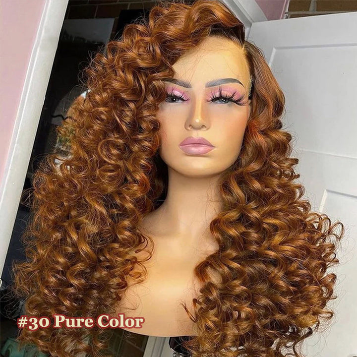 #30 Brown/ FB30 Balayage 16"-34" Loose Deep Wave 13x6 Full Lace Frontal Wig