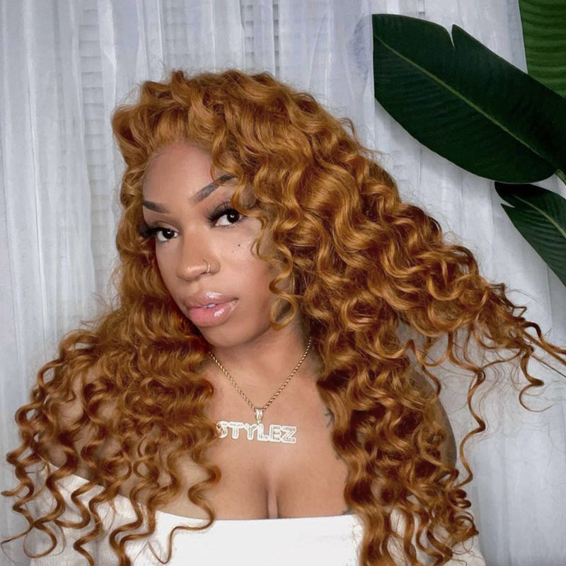 #30 Brown/ FB30 Balayage 16"-34" Loose Deep Wave 13x6 Full Lace Frontal Wig