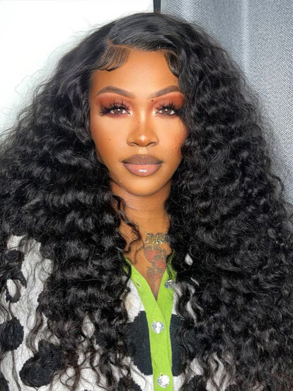 Glueless 3A Classic Curl Wigs Lace Closure Wigs Pre Bleached Human Hair Wigs