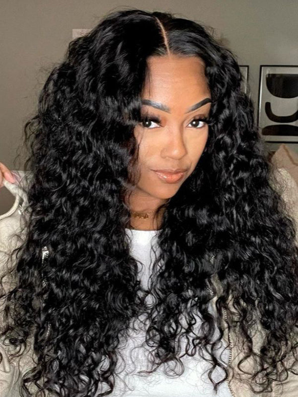 Glueless 3A Classic Curl Wigs Lace Closure Wigs Pre Bleached Human Hair Wigs