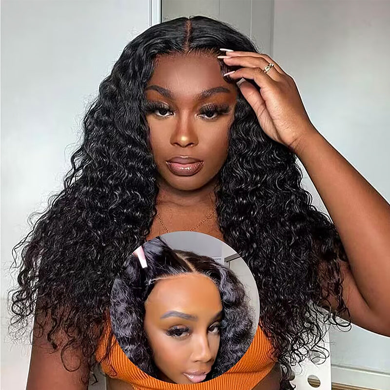 Wear & Go | 6x4.5 Glueless Wig Deep Wave / Water Wave / Curly Wave Quick & Easy Glueless Lace Wig With Breathable Cap Air Wig