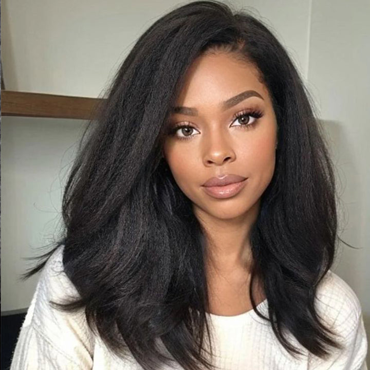 Afro Insta Wig Yaki Straight / Kinky Straight 3 in 1  Half Wig Glueless Flexi-Fit Drawstring Wig