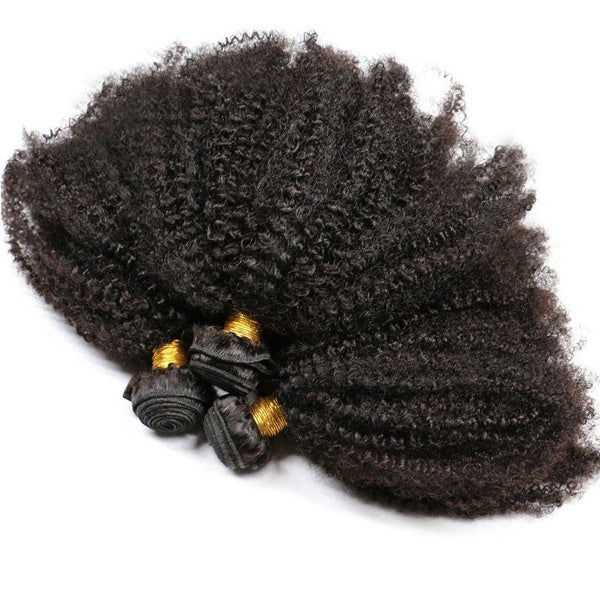 Extensions de cheveux afro crépus bouclés pour textures 4b et 4a | Extensions de cheveux naturels avec closure/frontal