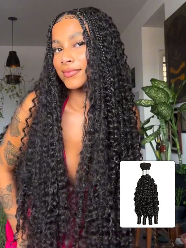 Flash Sale |Boho Braids Burmese Curly Hair Bulk For Braids 100% Human Hair Extensions 100g