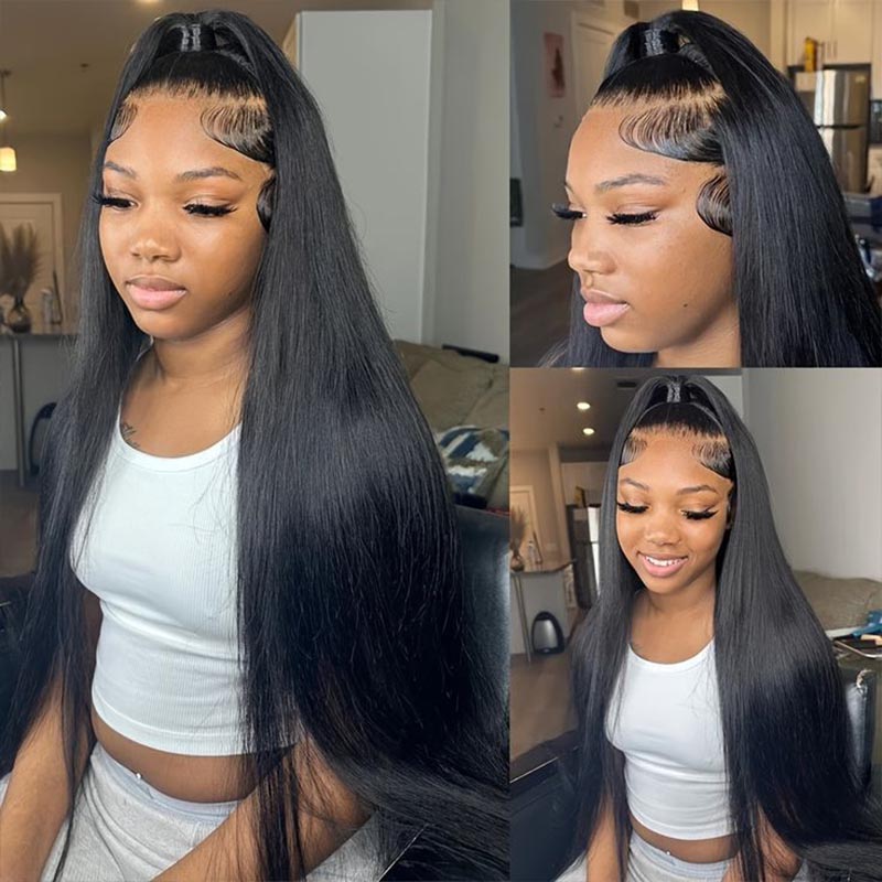 Glueless 7x6 Wig 16-34inches Silky Straight 13x6 Full Lace Frontal Wig