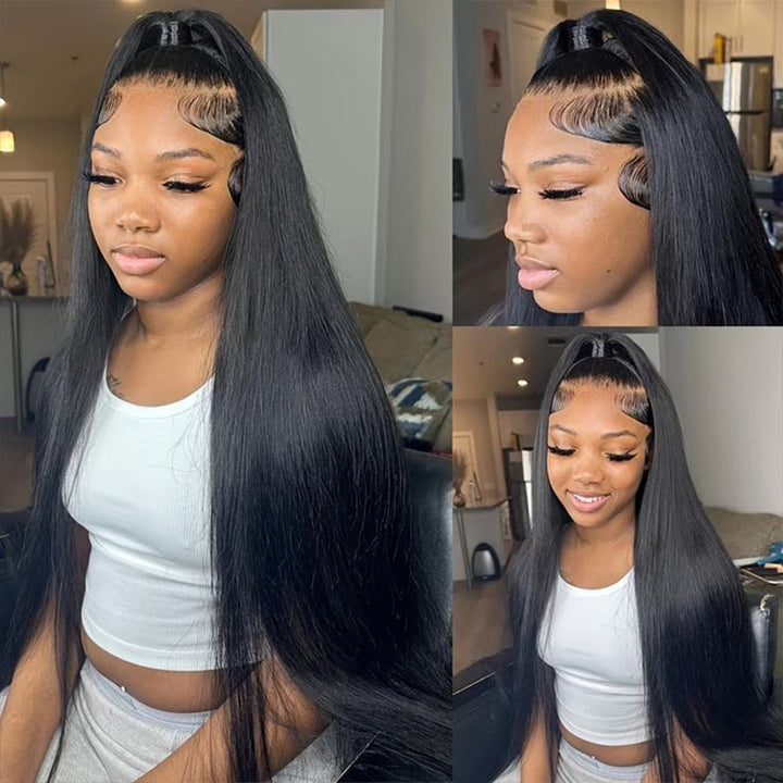 Glueless 7x6 Wig 16-34inches Silky Straight 13x6 Full Lace Frontal Wig