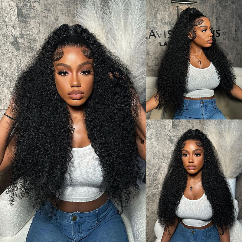 Glueless 7x6 Wig 16"-34" Deep Curly Wave/Kinky Curly 13x6 Full Lace Frontal Wigs
