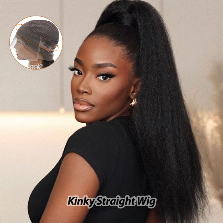 Invisi-Strap Snug Fit 360 Lace Frontal Wig Natural Black Human Hair Wig