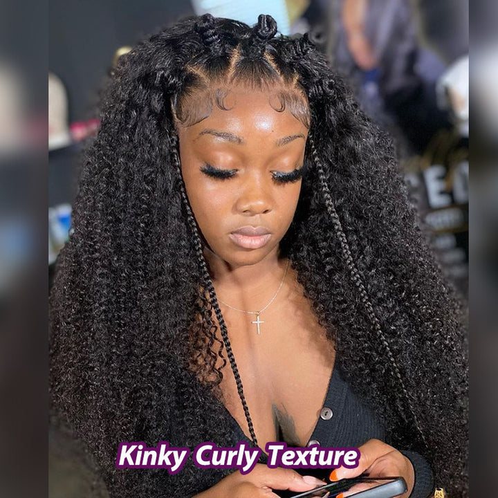 Glueless 7x6 Wig 16"-34" Deep Curly Wave/Kinky Curly 13x6 Full Lace Frontal Wigs