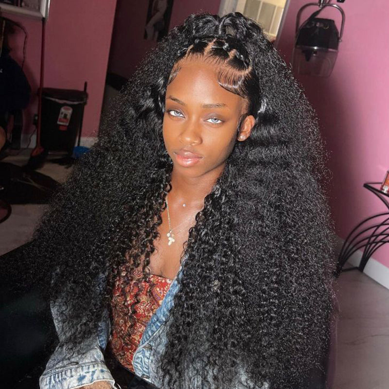 Glueless 7x6 Wig 16"-34" Deep Curly Wave/Kinky Curly 13x6 Full Lace Frontal Wigs