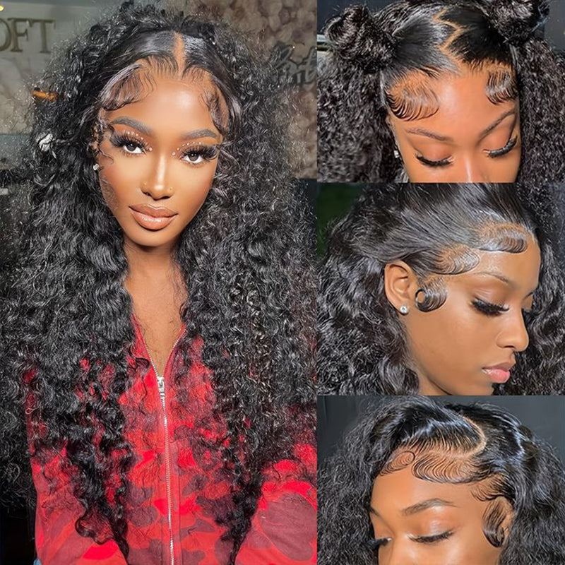 Crazy Sale | @bigekane & @georgiaokun Recommend 16"-34" Water Wave 13x6 Full Lace Frontal Wig No Code Needed