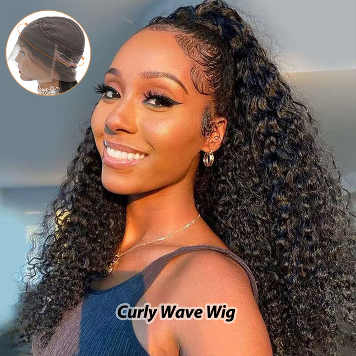 Invisi-Strap Snug Fit 360 Lace Frontal Wig Natural Black Human Hair Wig
