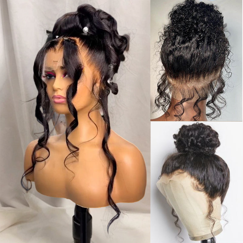 Invisi-Strap Snug Fit 360 Lace Frontal Wig Natural Black Human Hair Wig