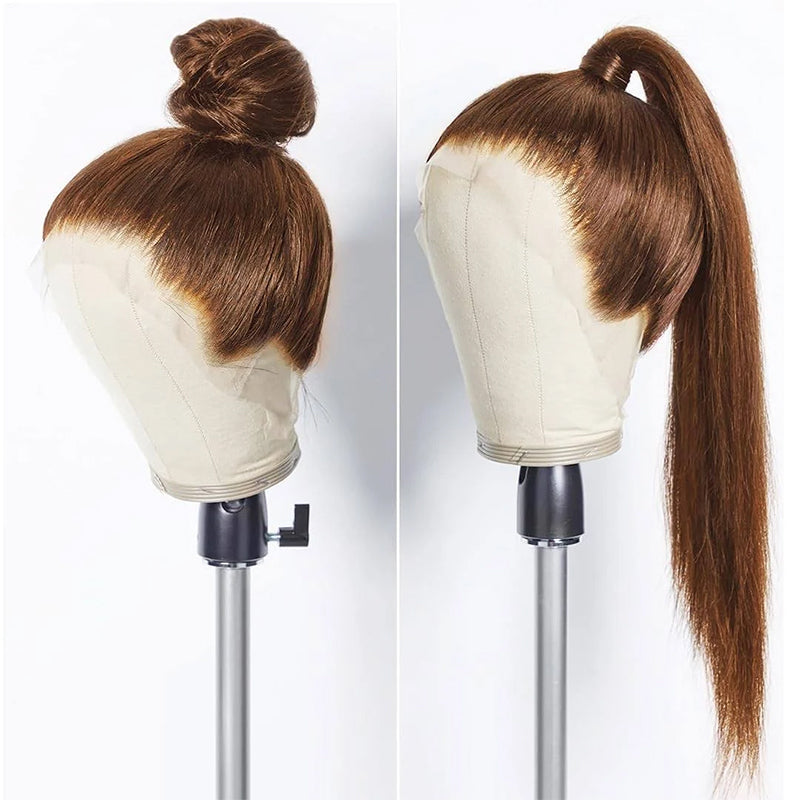 Invisi-Strap Snug Fit #4 Chocolate Brown 360 Lace Frontal Human Hair Wig