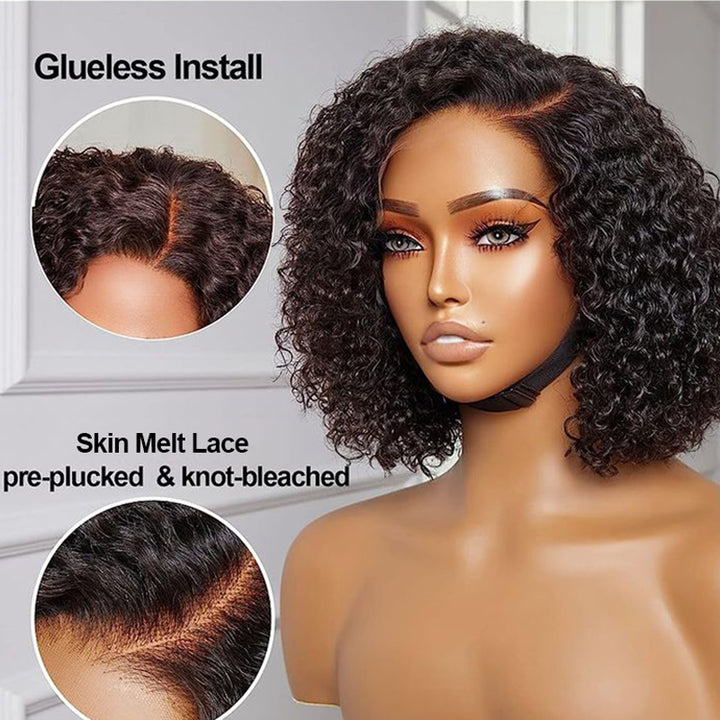 FB30 Afro Kinky Curly Glueless Flexi-Fit Drawstring Wig 7x6/13x6 Lace Human Hair Wig