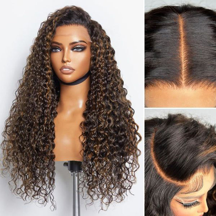 FB30 Afro Kinky Curly Glueless Flexi-Fit Drawstring Wig 7x6/13x6 Lace Human Hair Wig