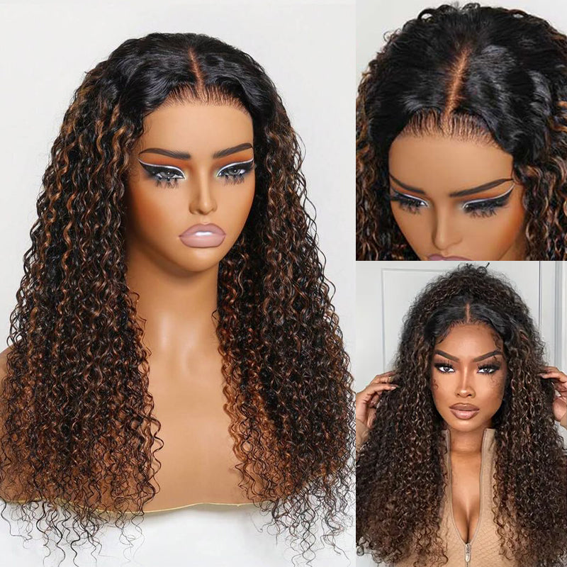 FB30 Afro Kinky Curly Glueless Flexi-Fit Drawstring Wig 7x6/13x6 Lace Human Hair Wig