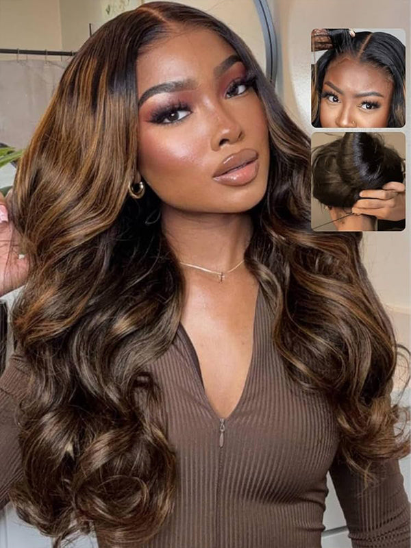 Real HD Lace | Glueless FB30 Balayage Tiny Knots 7x6/13x6 HD Lace Wig Super Natural Hairline
