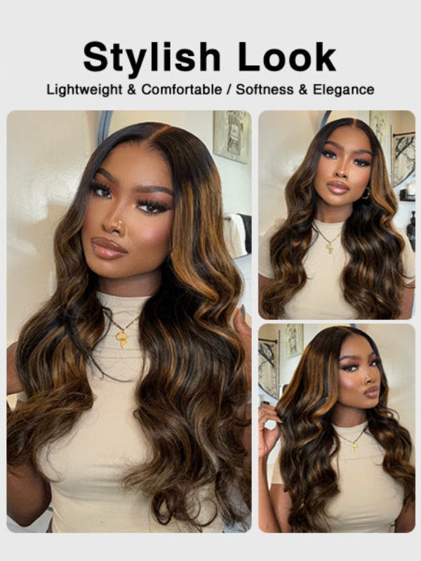 Real HD Lace | Glueless FB30 Balayage Tiny Knots 7x6/13x6 HD Lace Wig Super Natural Hairline