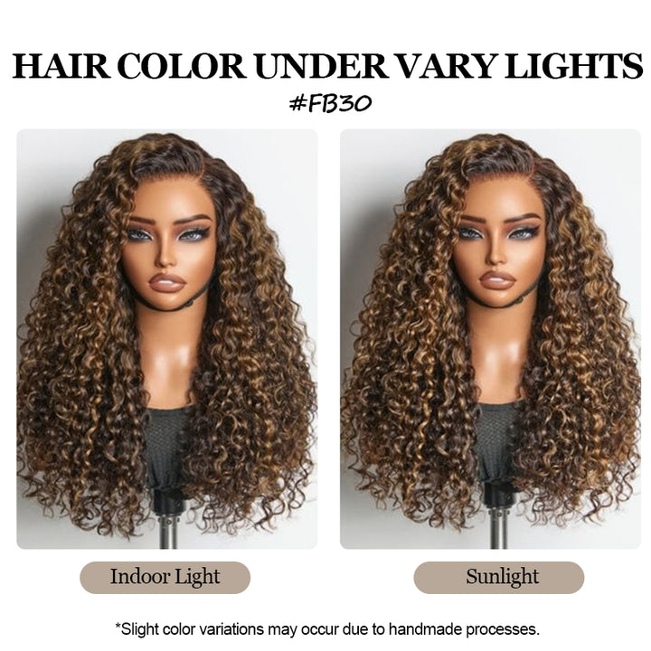 Glueless Flexi-Fit Drawstring Wig Loose Deep Wave Colored  7x6/13x6 Lace Human Hair Wig