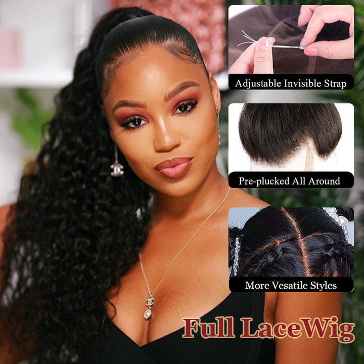 Invisi-Strap Full Lace Wig Snug Fit 180% Density 100% Virgin Human Hair