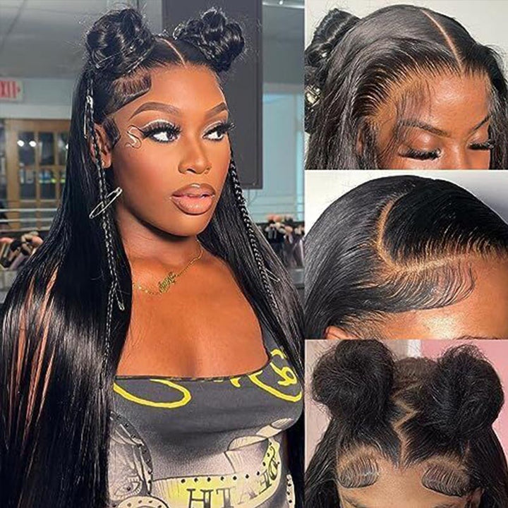 Glueless 7x6 Wig 16-34inches Silky Straight 13x6 Full Lace Frontal Wig