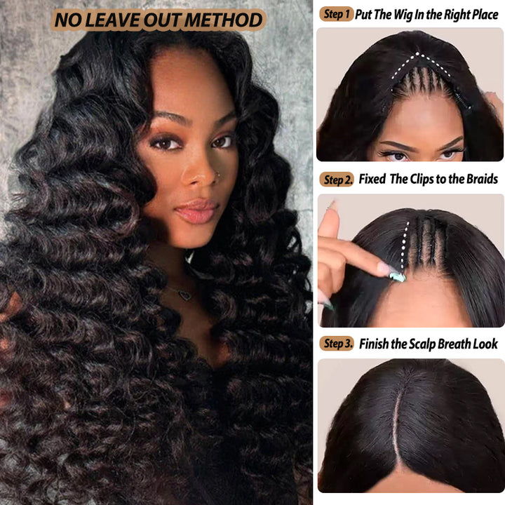 Loose Deep V Part Human Hair Wig