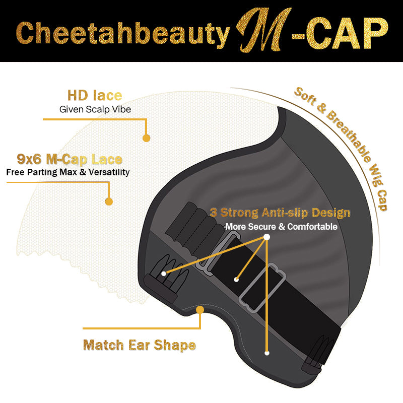 M-Cap Wear & Go Body Wave 9x6 Lace Glueless Wig Pre Bleached Human Hair Wig