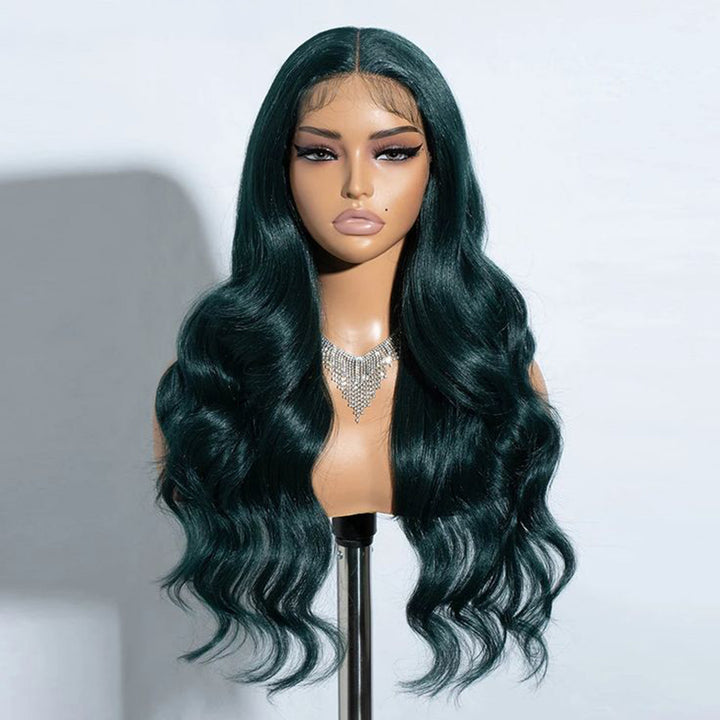 Midnight Dark Green Body Wave 5x5/13x6 FULL Lace Frontal Wig Colored Human Hair Wigs