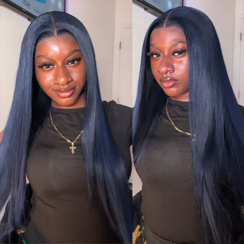 Midnight Blue 13x4/13x6 FULL Lace Frontal Wig Colored Human Hair Wigs