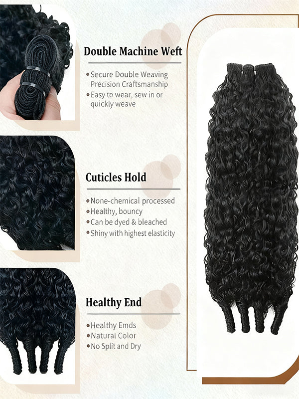 Raw Hair | Water Wave Bundles Deal 100% Raw Virgin Human Hair With HD Closure & Frontal