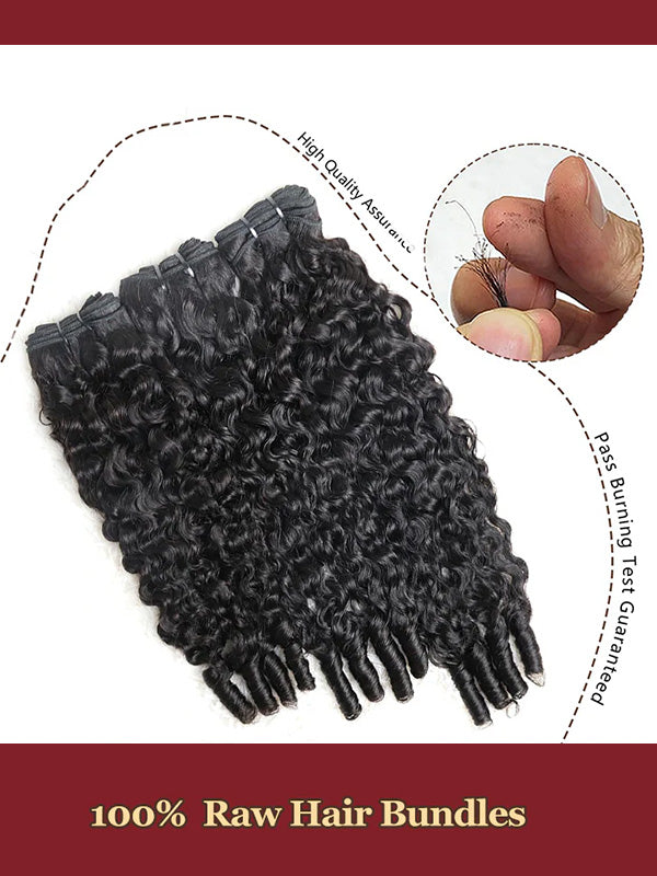 Raw Hair | Water Wave Bundles Deal 100% Raw Virgin Human Hair With HD Closure & Frontal