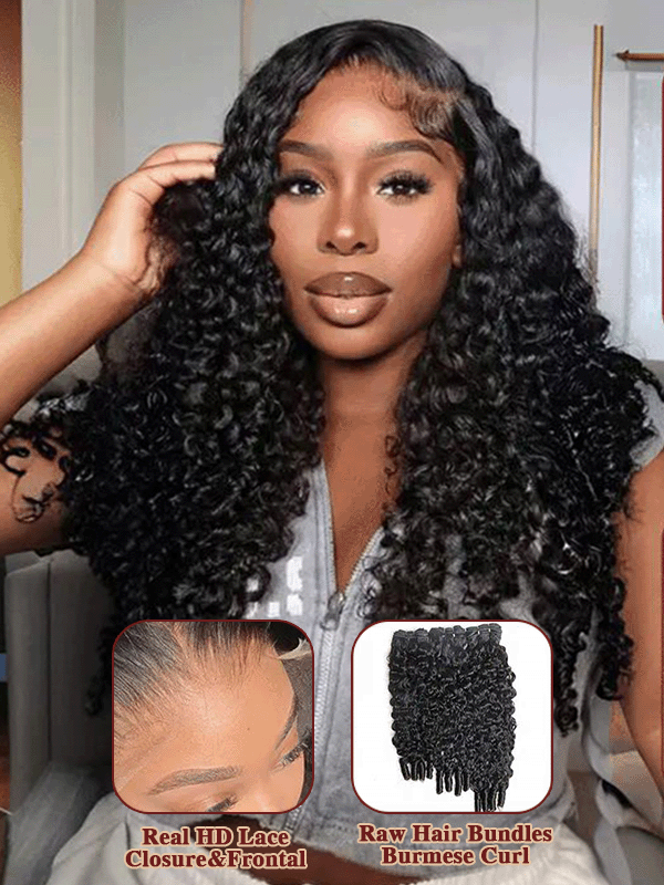 Raw Burmese Curly Bundles Deal Burmese Pix Curls Virgin Hair Weave Bundle For Women