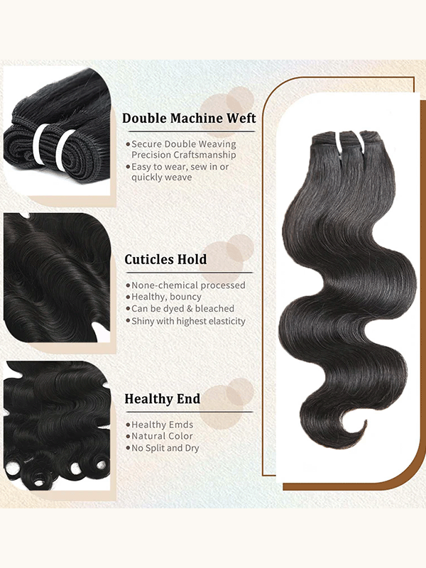 Raw Hair | Body Wave Bundles Deal 100% Raw Virgin Human Hair With HD Closure & Frontal