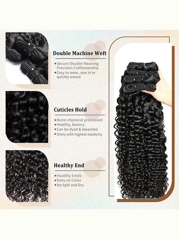 Raw Hair | Curly Wave Bundles Deal 100% Raw Virgin Human Hair With HD Closure & Frontal