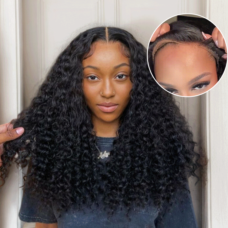 Real HD| Deep Wave Glueless Lace Closure Wig 250% Raw Virgin Human Hair Wig