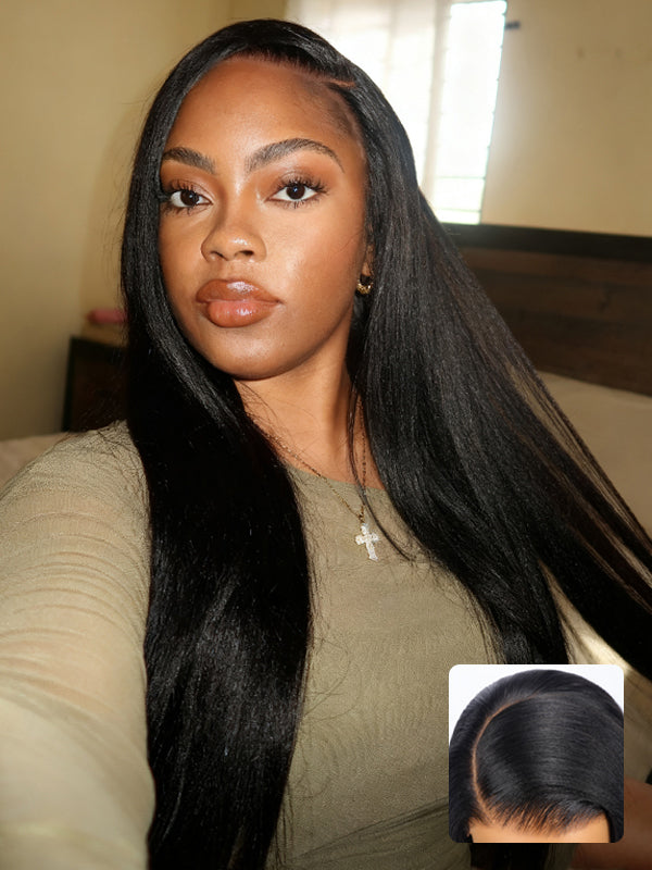 Real HD Lace | Glueless Yaki Straight  7x6/13x6 Tiny Knots Wig With Super Natural Hairline