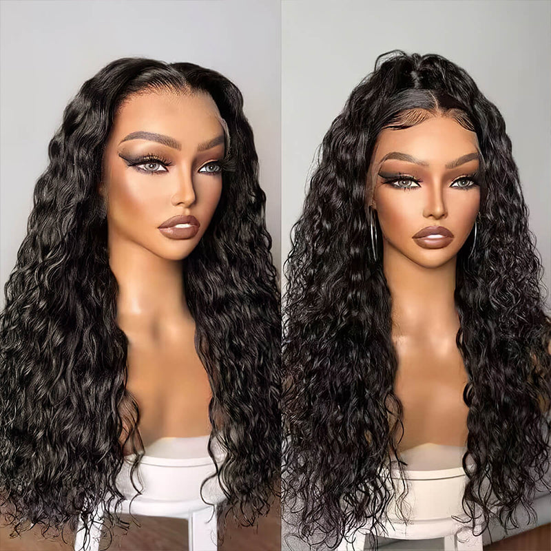 Real HD| Water Wave Glueless Lace Closure Wig 250% Raw Virgin Human Hair Wig